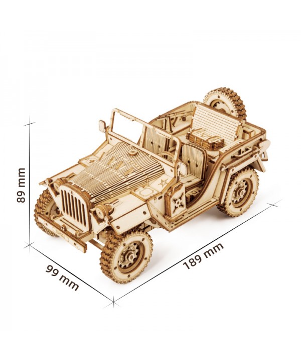 3D medinis konstruktorius Armijos automobilis
