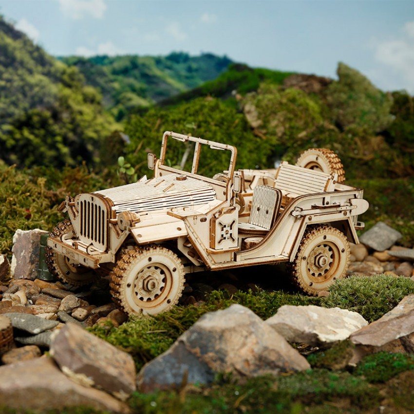 3D medinis konstruktorius Armijos automobilis