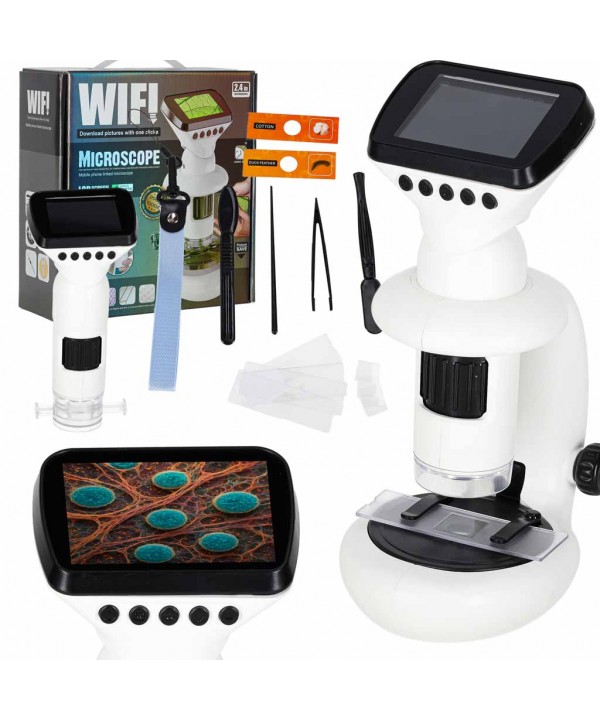 Išmanus skaitmeninis nešiojamas mikroskopas vaikams su spalvotu LCD ekranu, WiFi USB, 1000x