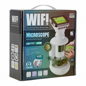 Išmanus skaitmeninis nešiojamas mikroskopas vaikams su spalvotu LCD ekranu, WiFi USB, 1000x