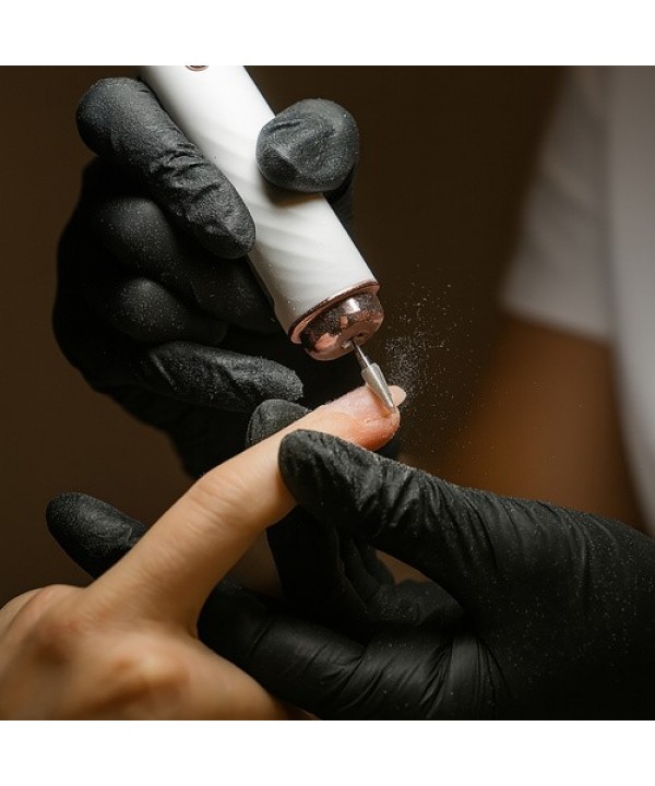 Beautylushh belaidis nagų frezavimo aparatas su 6 antgaliais ir dėklu, baltas