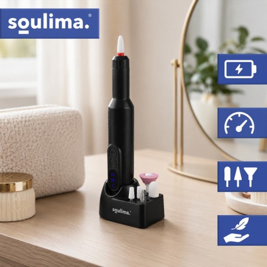 Soulima belaidis nagų frezavimo aparatas su 6 antgaliais, USB-C