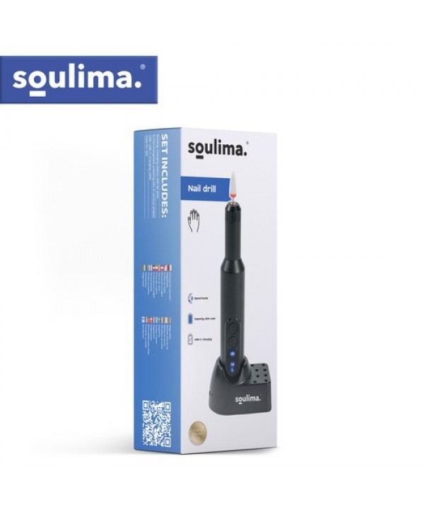 Soulima belaidis nagų frezavimo aparatas su 6 antgaliais, USB-C
