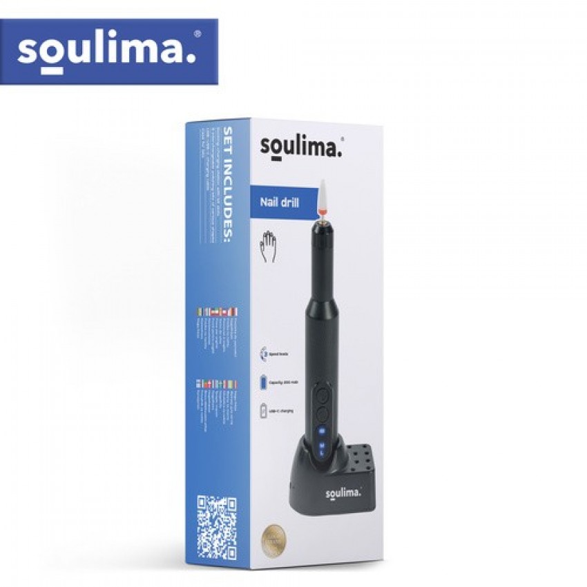 Soulima belaidis nagų frezavimo aparatas su 6 antgaliais, USB-C