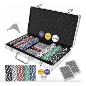 Pokerio rinkinys, 300 žetonų lagamine