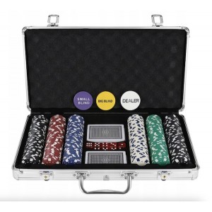 Pokerio rinkinys, 300 žetonų lagamine