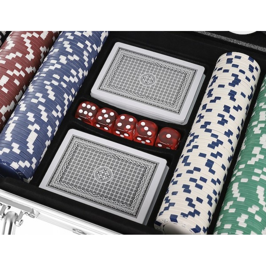 Pokerio rinkinys, 300 žetonų lagamine