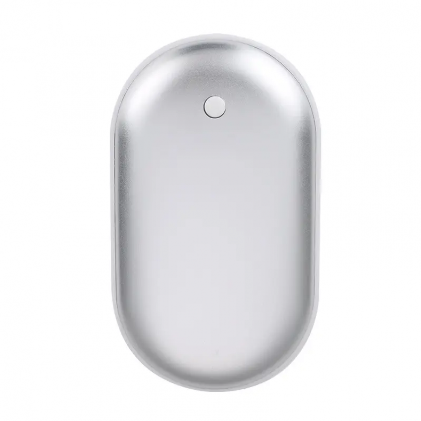Nešiojamas rankų šildytuvas, Powerbank 10000mAh (SILVER)