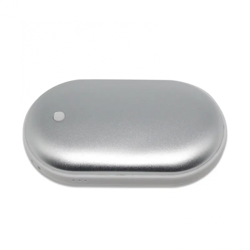 Nešiojamas rankų šildytuvas, Powerbank 10000mAh (SILVER)