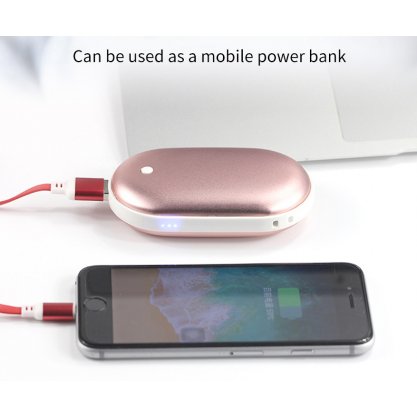 Nešiojamas rankų šildytuvas, Powerbank 10000mAh (BLUE)