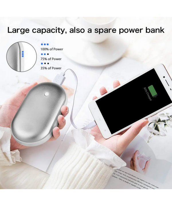 Nešiojamas rankų šildytuvas, Powerbank 10000mAh (BLUE)
