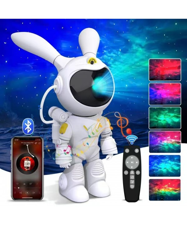 Galaktikų ir žvaigždžių projektorius Space Rabbit su Bluetooth garsiakalbiu