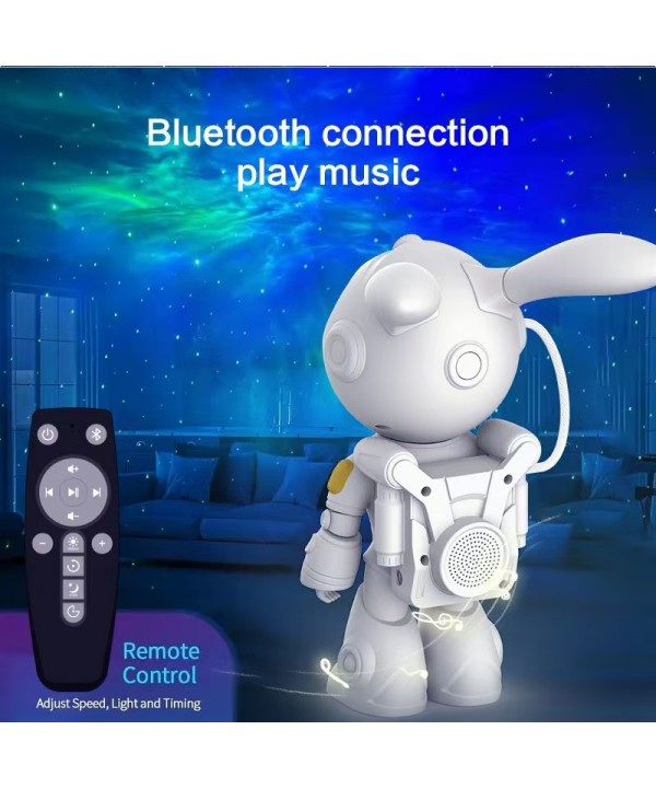 Galaktikų ir žvaigždžių projektorius Space Rabbit su Bluetooth garsiakalbiu