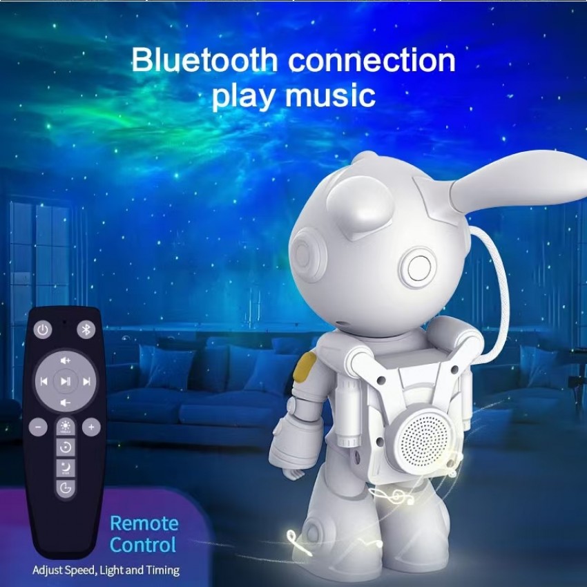 Galaktikų ir žvaigždžių projektorius Space Rabbit su Bluetooth garsiakalbiu