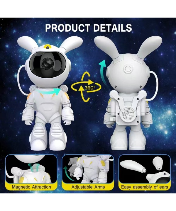 Galaktikų ir žvaigždžių projektorius Space Rabbit su Bluetooth garsiakalbiu