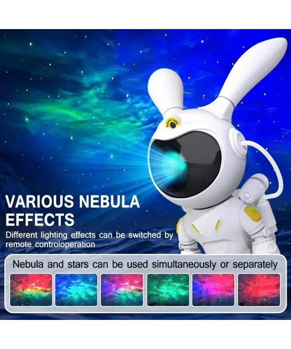 Galaktikų ir žvaigždžių projektorius Space Rabbit su Bluetooth garsiakalbiu