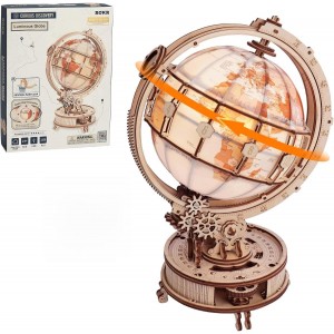3D medinis konstruktorius Švytintis gaublys Luminous Globe – elektrinė versija su automatiniu sukimusi