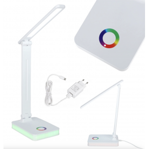 Stalinis LED šviestuvas, stalinė LED lempa su RGB pagrindo apšvietimu, USB, jutikliniu valdymu