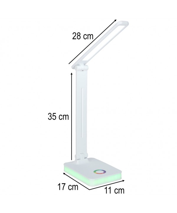 Stalinis LED šviestuvas, stalinė LED lempa su RGB pagrindo apšvietimu, USB, jutikliniu valdymu