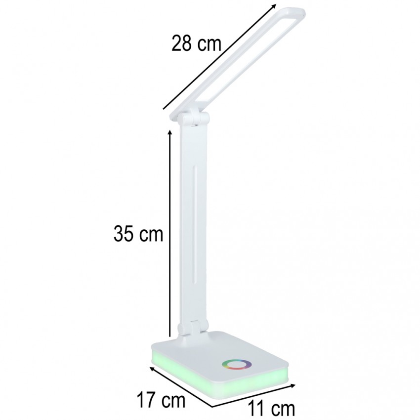 Stalinis LED šviestuvas, stalinė LED lempa su RGB pagrindo apšvietimu, USB, jutikliniu valdymu