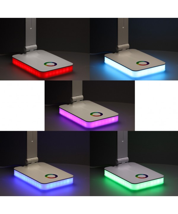 Stalinis LED šviestuvas, stalinė LED lempa su RGB pagrindo apšvietimu, USB, jutikliniu valdymu
