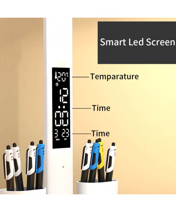 LED šviestuvas su termometru, kalendoriumi ir laikrodžiu