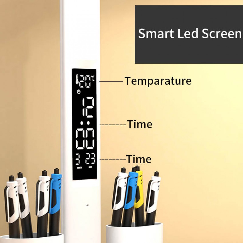 LED šviestuvas su termometru, kalendoriumi ir laikrodžiu