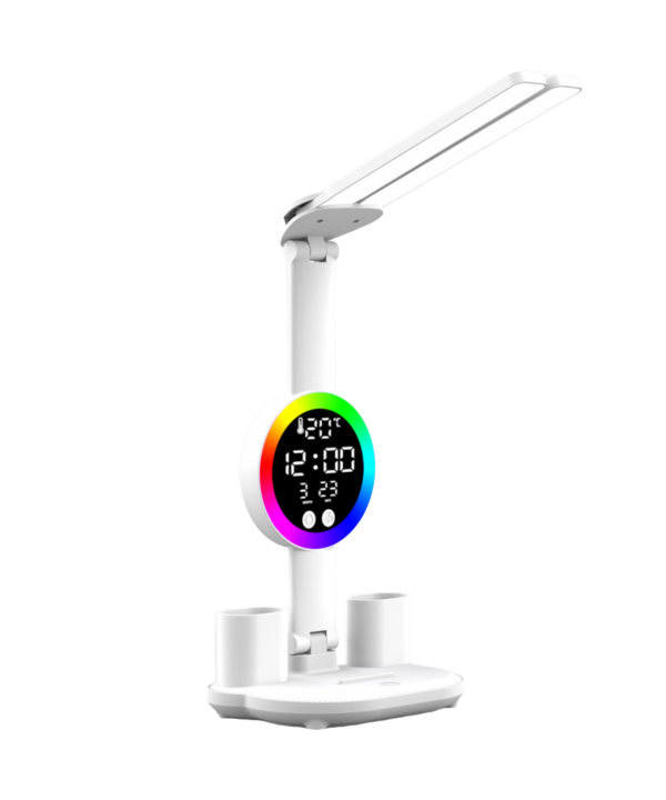Stalinis LED šviestuvas su termometru, kalendoriumi, laikrodžiu ir RGB apšvietimu
