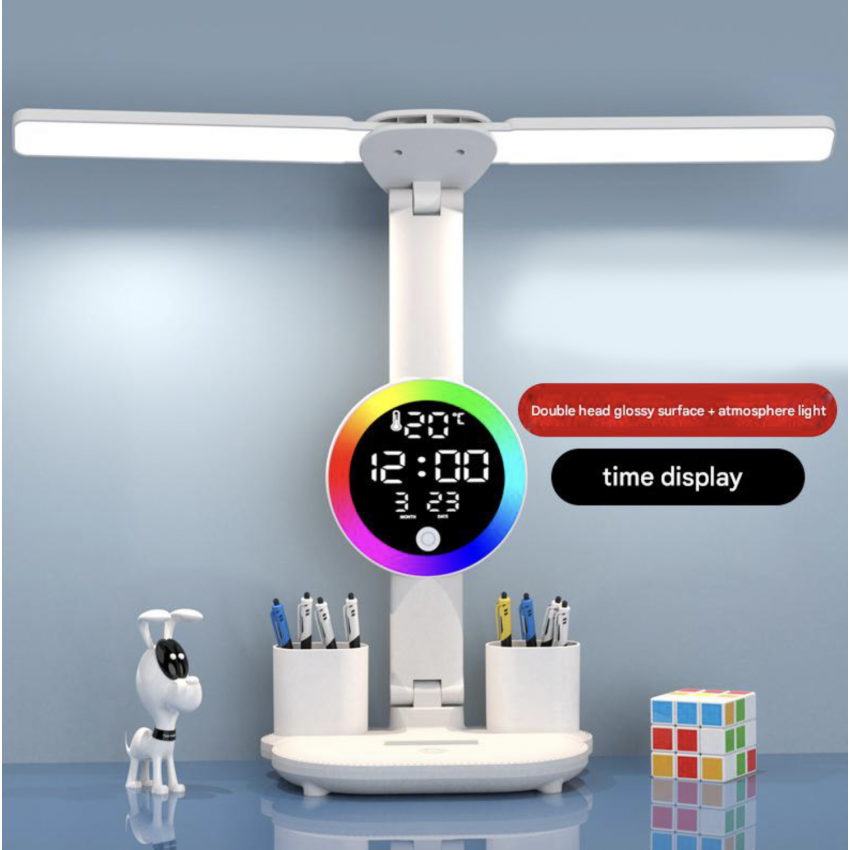Stalinis LED šviestuvas su termometru, kalendoriumi, laikrodžiu ir RGB apšvietimu