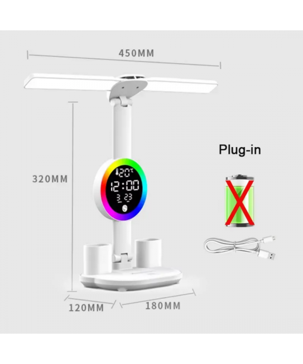 Stalinis LED šviestuvas su termometru, kalendoriumi, laikrodžiu ir RGB apšvietimu