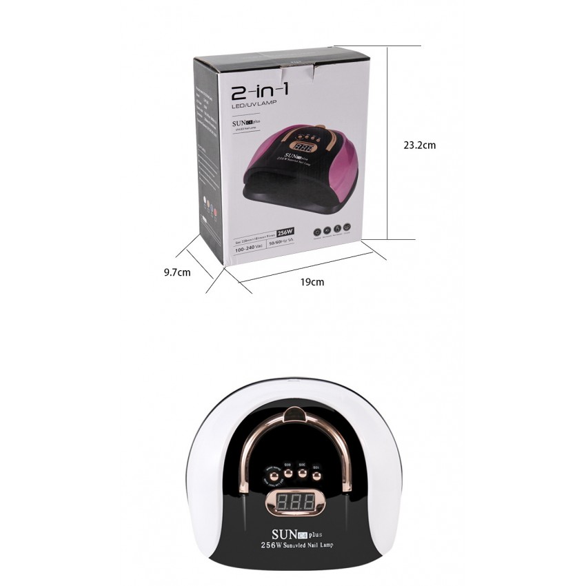UV/LED Nagų lempa Sun C4 Plus 256W su 57 LED ir LCD ekranu