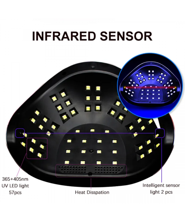 UV/LED Nagų lempa Sun C4 Plus 256W su 57 LED ir LCD ekranu