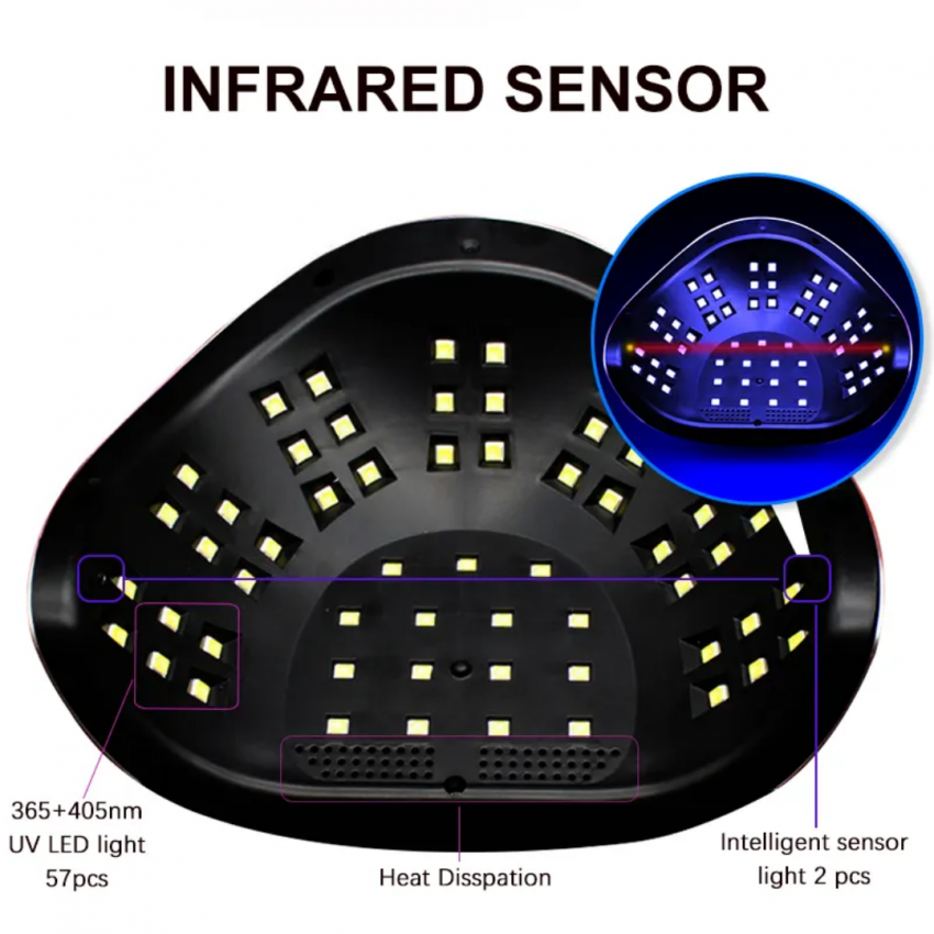 UV/LED Nagų lempa Sun C4 Plus 256W su 57 LED ir LCD ekranu