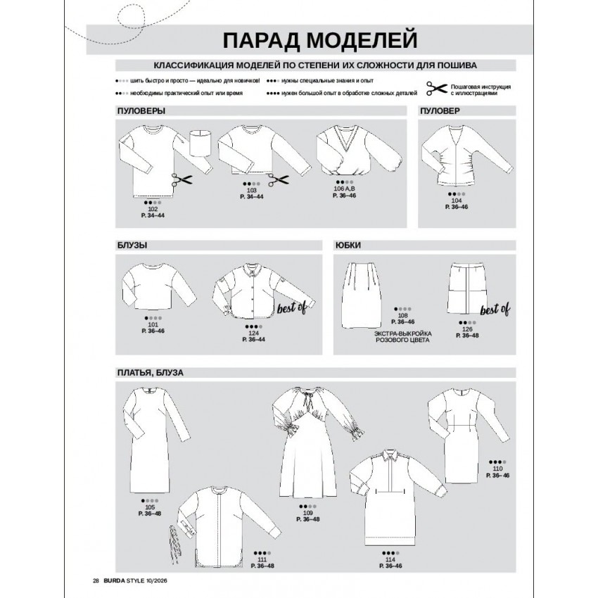 Burda style 2026/10 siuvimo žurnalo numeris rusų kalba
