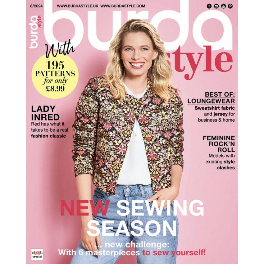 Burda style 2024/08 siuvimo žurnalo numeris anglų kalba