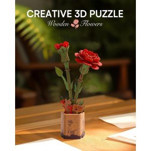 3D Medinis konstruktorius Raudonas gvazdikas