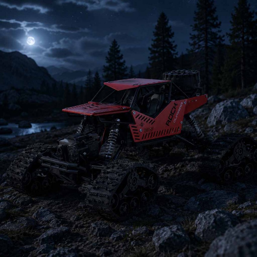 Nuotoliniu būdu valdomas visureigis RC Rock Crawler 4x4 LHC012, 2 viename, 1:16, raudonas