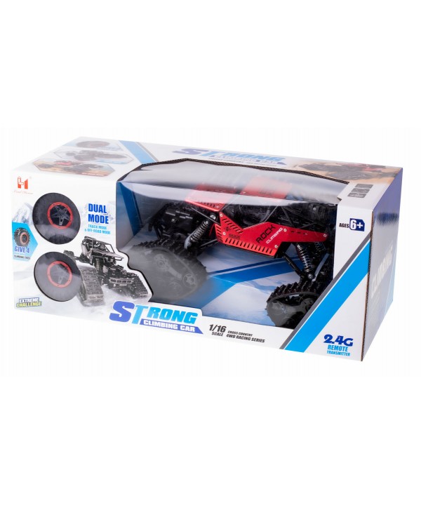 Nuotoliniu būdu valdomas visureigis RC Rock Crawler 4x4 LHC012, 2 viename, 1:16, raudonas