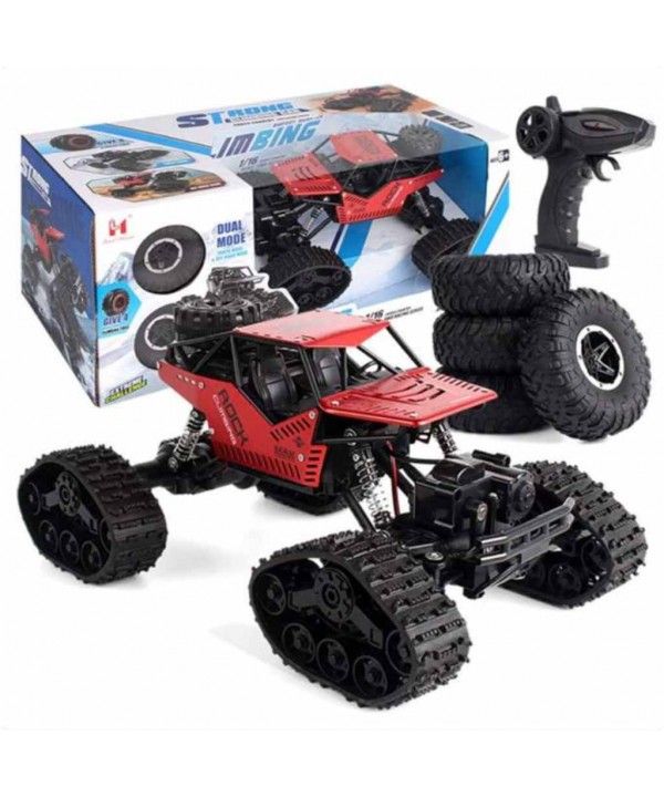Nuotoliniu būdu valdomas visureigis RC Rock Crawler 4x4 LHC012, 2 viename, 1:16, raudonas