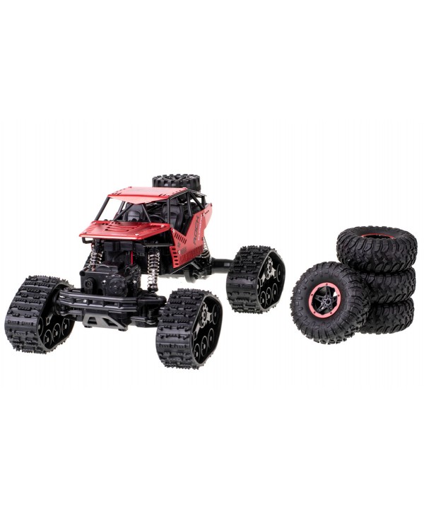 Nuotoliniu būdu valdomas visureigis RC Rock Crawler 4x4 LHC012, 2 viename, 1:16, raudonas