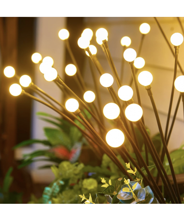 Saulės energija įkraunamas sodo šviestuvas su 10 LED lempučių (75 cm), 2vnt.