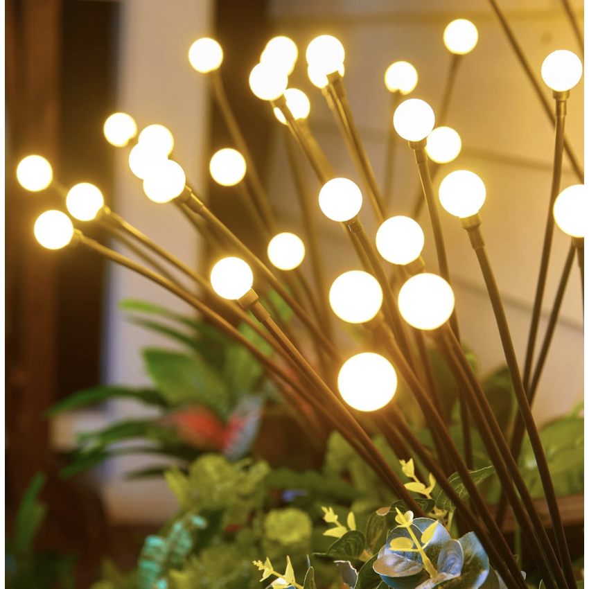 Saulės energija įkraunamas sodo šviestuvas su 10 LED lempučių (75 cm), 2vnt.