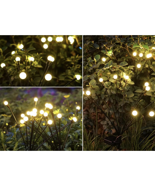 Saulės energija įkraunamas sodo šviestuvas su 10 LED lempučių (75 cm), 2vnt.