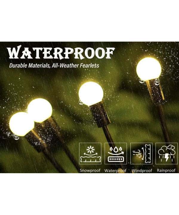 Saulės energija įkraunamas sodo šviestuvas su 10 LED lempučių (75 cm), 2vnt.