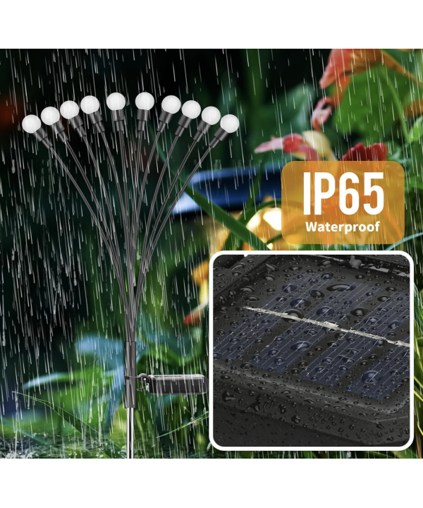 Saulės energija įkraunamas sodo šviestuvas su 10 LED lempučių (75 cm), 2vnt.