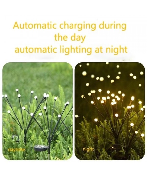 Saulės energija įkraunamas sodo šviestuvas su 10 LED lempučių (75 cm), 2vnt.