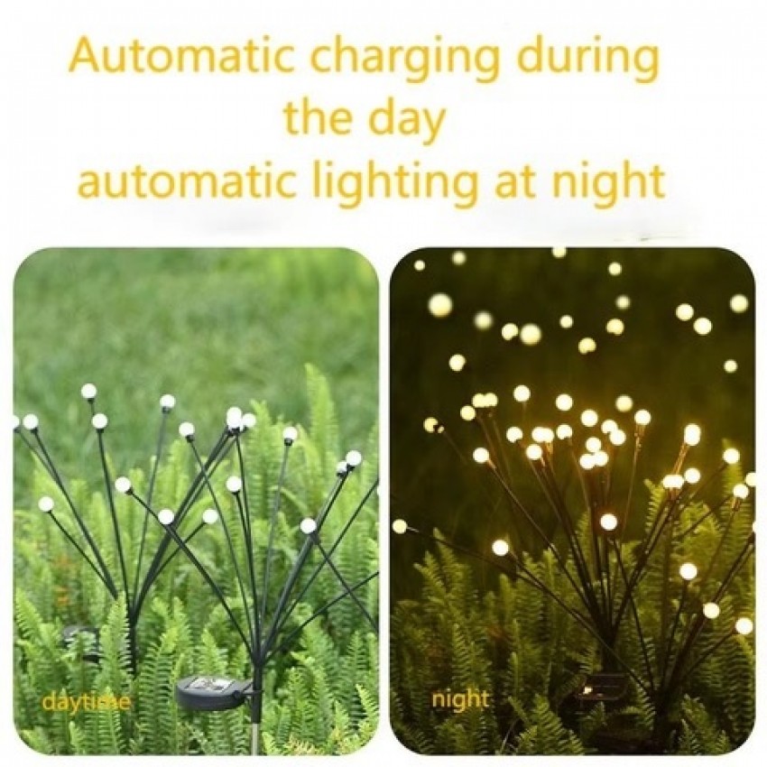 Saulės energija įkraunamas sodo šviestuvas su 10 LED lempučių (75 cm), 2vnt.