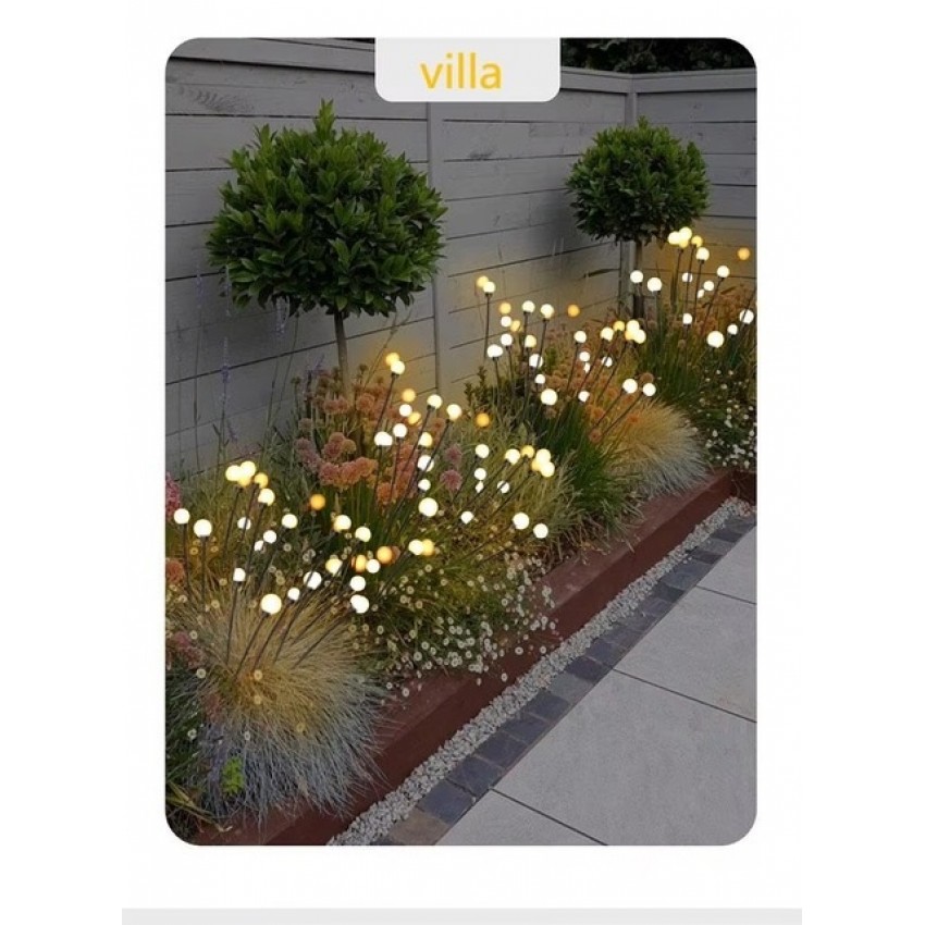 Saulės energija įkraunamas sodo šviestuvas su 10 LED lempučių (75 cm), 2vnt.