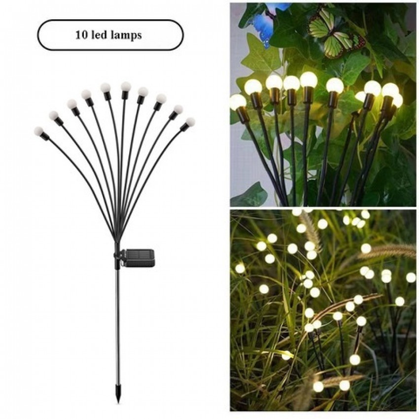 Saulės energija įkraunamas sodo šviestuvas su 10 LED lempučių (75 cm), 2vnt.